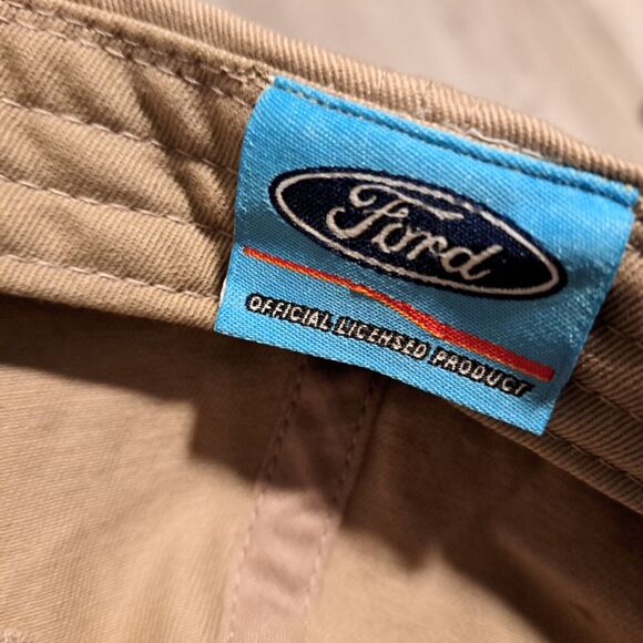 Ford Mustang Pink Outline Logo Vintage Beige Cap Adjustable NWT READ - Picture 11 of 11